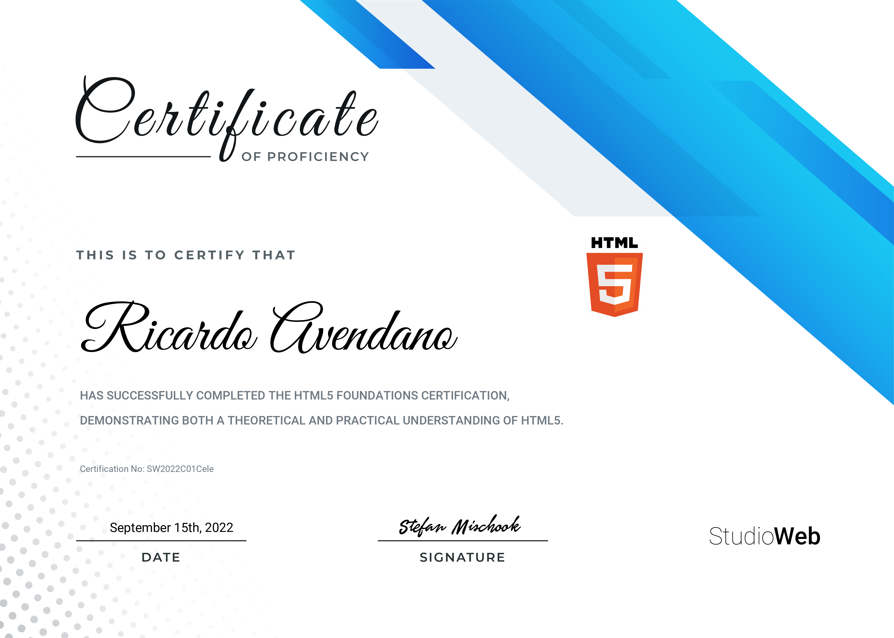 html certification